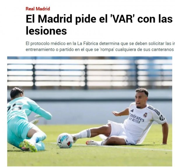 Marca: Khóa đào tạo thanh niên của anh ấy bị thương trong trại huấn luyện U20, Real Madrid đã yêu cầu SFC cung cấp video về chấn thương