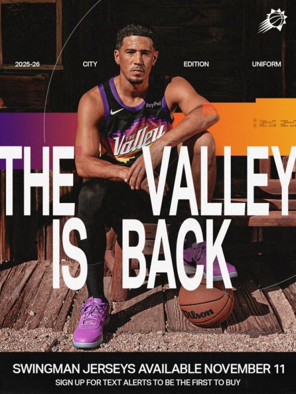 The Suns chính thức công bố áo thi đấu phiên bản thành phố cho mùa giải mới! Chủ đề Thung lũng đã trở lại!