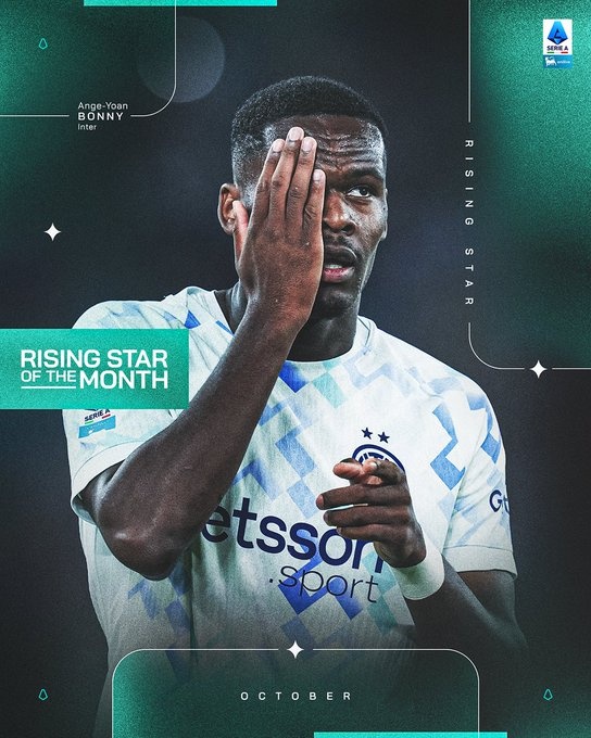 2 bàn thắng và 4 đường kiến ​​tạo sau 4 trận! Chính thức: Tiền đạo Boni của Inter Milan được vinh danh là Cầu thủ xuất sắc nhất tháng 10 của Serie A